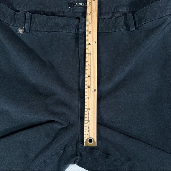 Lauren Ralph Lauren Shorts Women Size W22 Black Shlash Pockets 9" Bermuda RLL - Picture 8 of 12